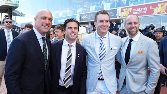 From left: Chris Judd, Marc Murphy, John Barker and Sam Docherty are part-owners in Birdman.
