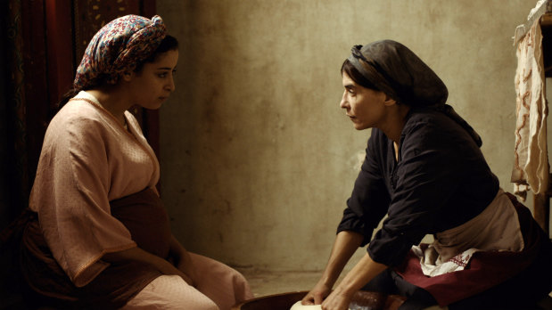 Baking forms a bond for Nisrin Erradi (Samia) and Lubna Azabal (Abla) in Maryam Touzani's film Adam. 