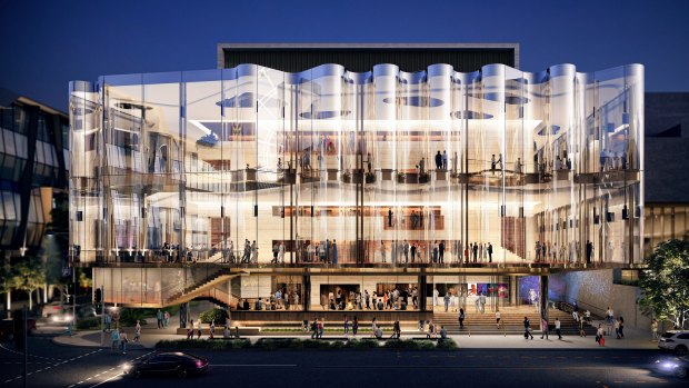 Render of the new theatre, currently under construction at QPAC.