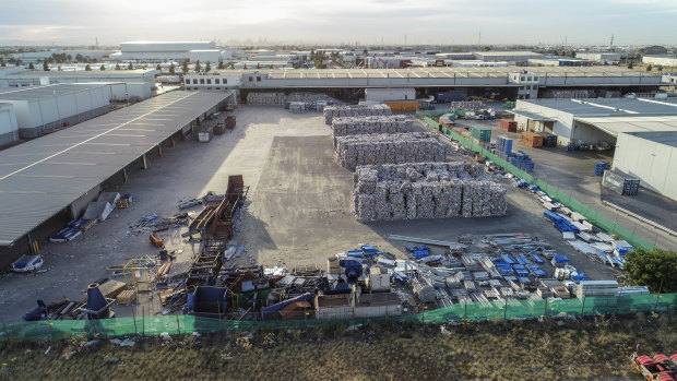 Aerial photo of SKM Recycling's Laverton North plant. 