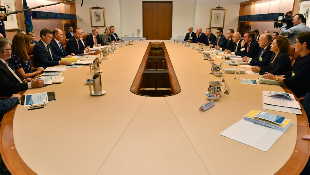 The state treasurers meet with Mr Frydenberg in Canberra.