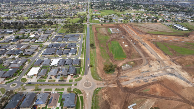 Growing greenfield housing developments in Melton in Melbourne’s outer west.