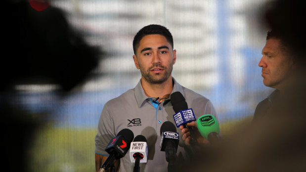 Facing the music: High-profile Sharks recruit Shaun Johnson says it has been an adjustment seeing how the Sharks interact at training.
