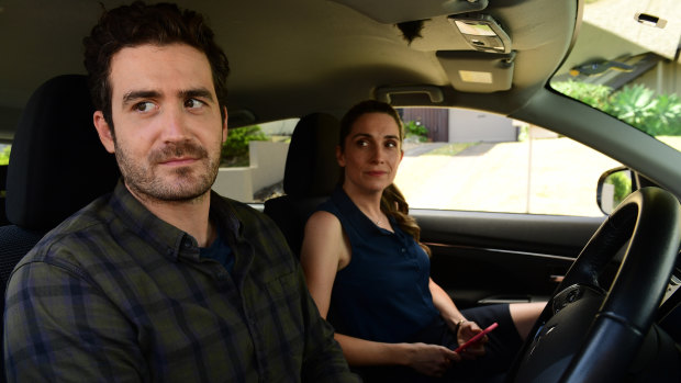 Sam Cotton and Genevieve Hegney in Diary of an Uber Driver