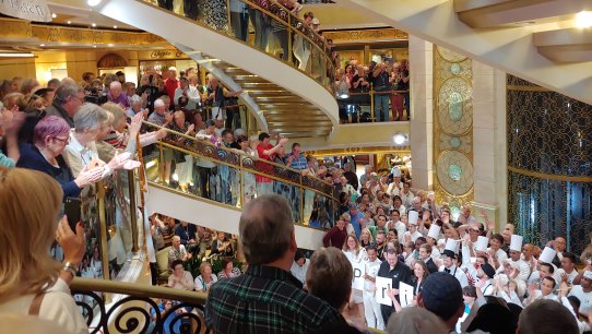 Passengers and crew members on board the Ruby Princess.