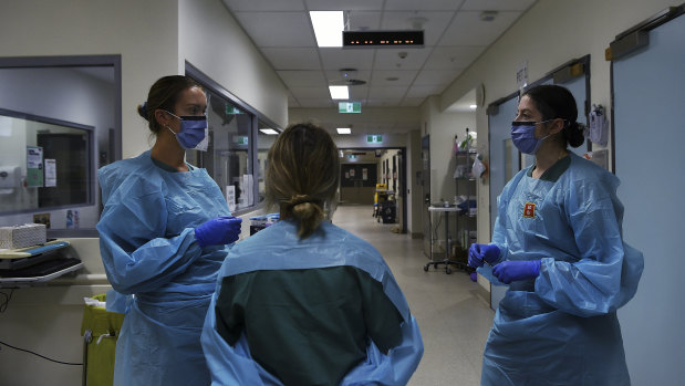 All hospital staff in NSW must now wear masks if they are within 1.5 metres of any patient.