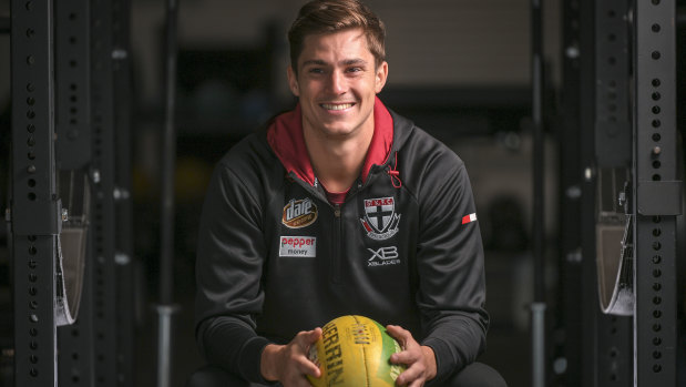 Steely determination: St Kilda midfielder Jack Steele broke a club record for tackles in loss to North Melbourne.