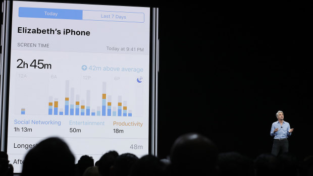 Apple's Craig Federighi talks about the new Screen Time features at WWDC.