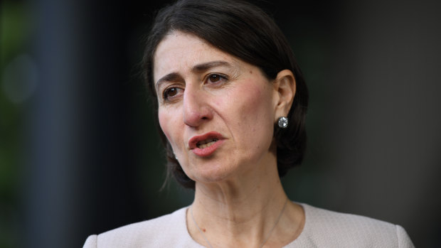 NSW Premier Gladys Berejiklian providing an update on COVID-19 on Thursday morning. 