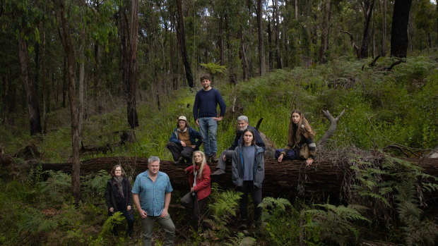 Rob Pergl (white cap) and fellow conservationists say removing trees from national parks sets a “dangerous precedent”.