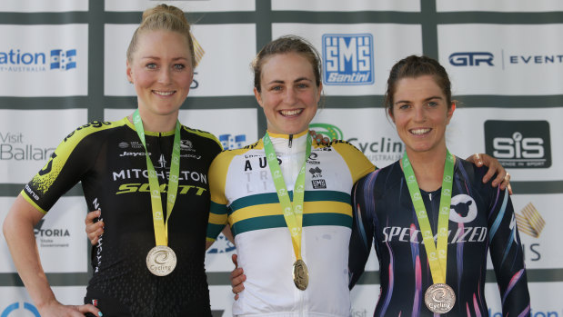 Canberra cyclist Gracie Elvin, left, could chase a couple of stage wins at the women's Tour Down Under.