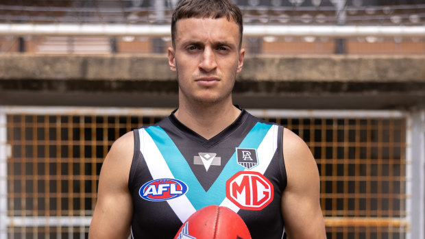 Orazio Fantasia in his new Port Adelaide gear.