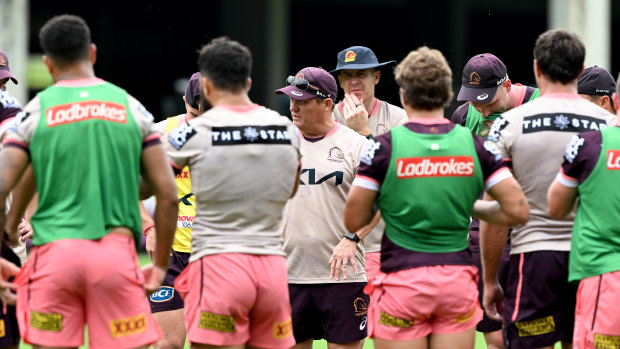 Walters lays down the law to his players at training in January.