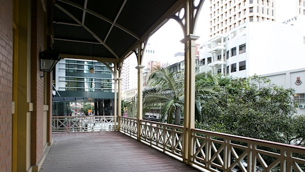 The second-level verandahs of the old building were reinstated in the 1980s during the first refurbishment by the council.