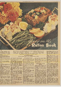 Easy on the Ration Book: an Australian Women’s Weekly page from 1945.
