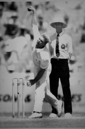 Shane Warne bowling at the MCG today. December 30, 1992.