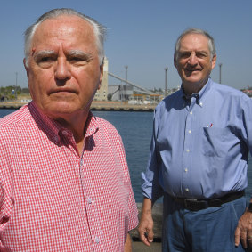 David Gordon and Christopher Levy, of the Jacksons Landing Coalition, who want a curfew for the development.