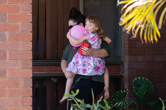 Cleo Smith on Thursday with her mother Ellie.