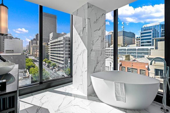 Junior Suite bathtub at Sofitel Adelaide.