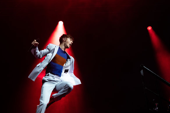 Troye Sivan performs at the Margaret Court Arena on September 25.