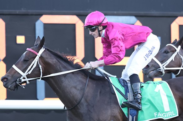 James McDonald won the Queen Of The Turf with Fangirl.