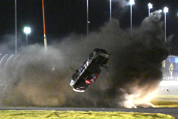 Ryan Preece’s car rolls at Daytona.