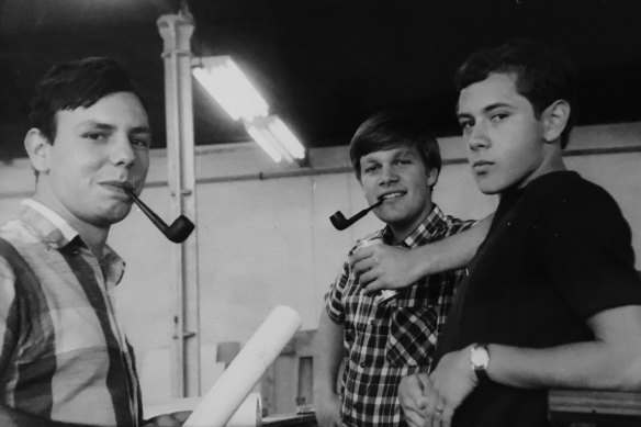 Roland Catalni at left, and Karl Fender at right, circa 1966. 

