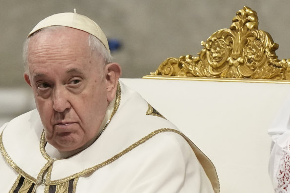 Pope Francis presides over an Epiphany mass in St Peter’s Basilica, at the Vatican, on January 6.