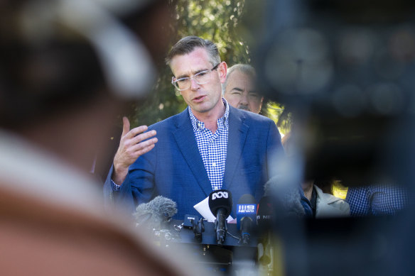 NSW Premier Dominic Perrottet announcing the government’s response to the inquiry on Wednesday.
