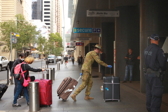 Hundreds of travellers have been sent to hotels for the mandatory two-week quarantine period.