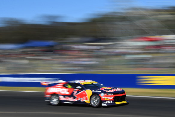 Jamie Whincup in action at the 2023 Mount Panorama Supercars event (file image).