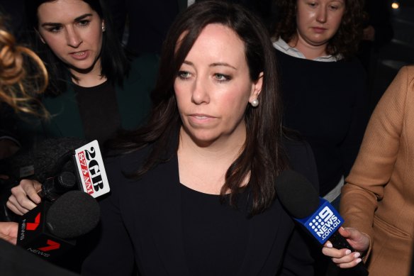 Kaila Murnain leaves the Independent Commission Against Corruption  last month.