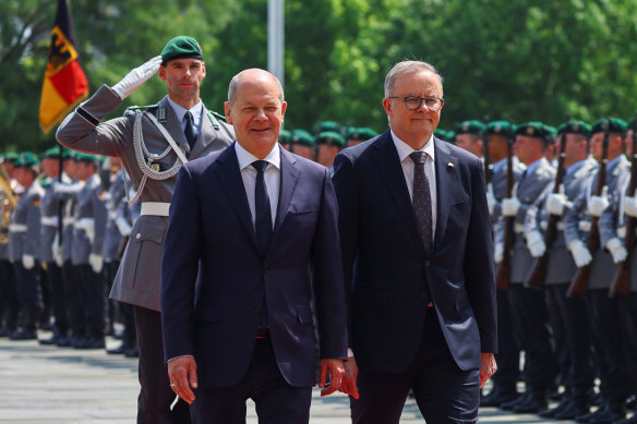 German Chancellor Olaf Scholz and Australian Prime Minister Anthony Albanese in Berlin earlier this week.