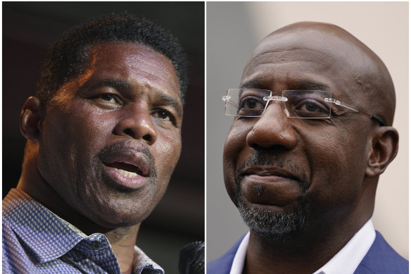 Republican candidate Herschel Walker and Democrat Senator Raphael Warnock.