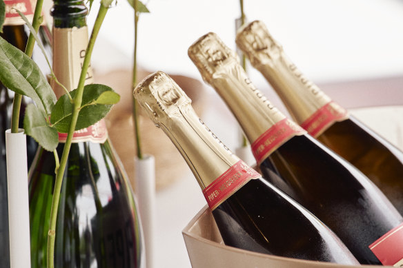 Piper-Heidsieck champagne, dating back to Marie Antoinette’s time. Just don’t lose your head.  