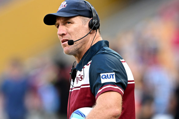 Queensland coach Brad Thorn cut a frustrated figure.