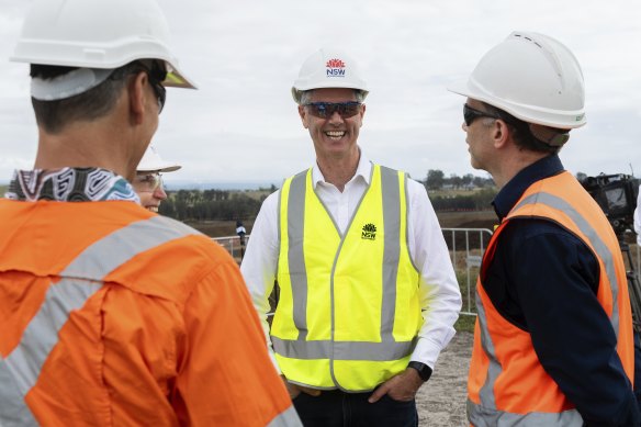 Roads Minister John Graham tours the M12 construction site on Thursday.