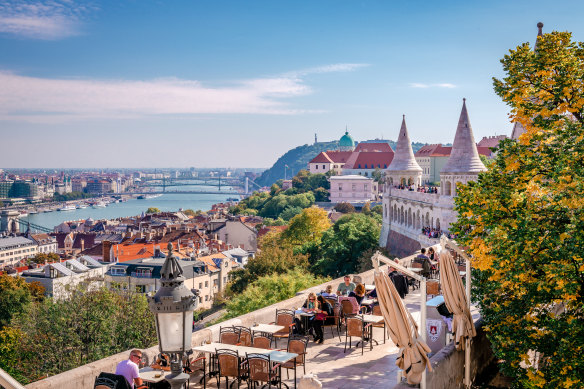 The Danube River and Budapest, from the viewpoint of Fisherman’s Bastion.