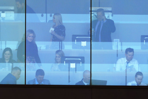 Owners watch from the Queen Elizabeth Stand at Randwick on Saturday.
