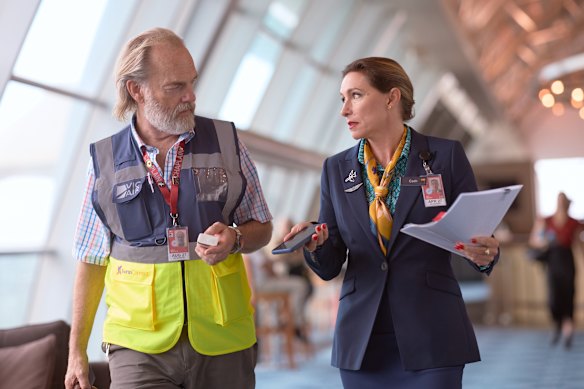 Hugo Weaving and Claudia Karvan in The Airport Chaplain.