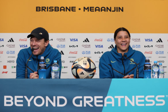 Tony Gustavsson straight-batted a question about his future with the Matildas but captain Sam Kerr is not going anywhere.