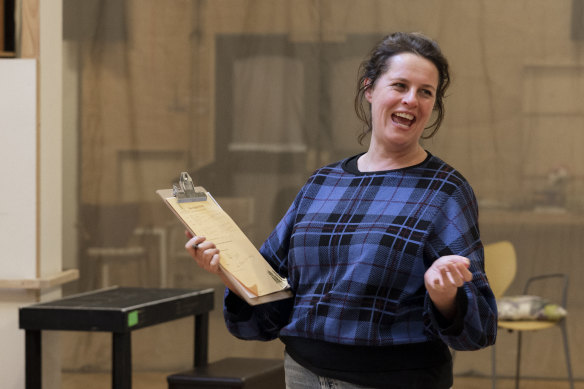 Anne Edmonds during rehearsal for Bloom, in which she plays the scheming villain, Mrs MacIntyre.