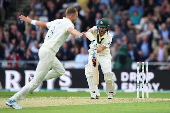 Travis Head struggled against around the wicket bowling over the first phase of his Test career.