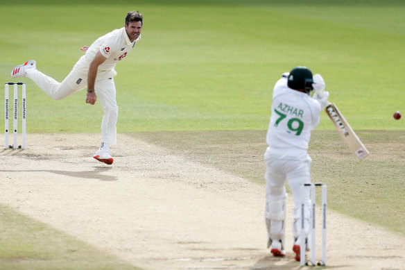 Azhar Ali edges one at the Rose Bowl to give James Anderson his 600th Test wicket, the first quick to achieve the mark.