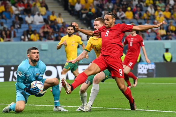 Australian keeper Mat Ryan: with Mathew Leckie, a record-breaker.