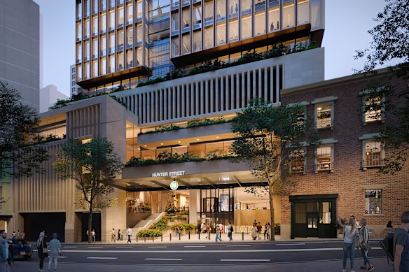Each of the Hunter Street station’s two entrances will have skyscrapers built above them.
