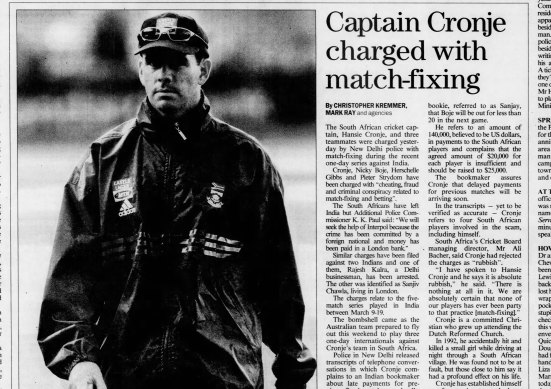 The story as it appeared on page 1 of the Sydney Morning Herald on April 8, 2000.
