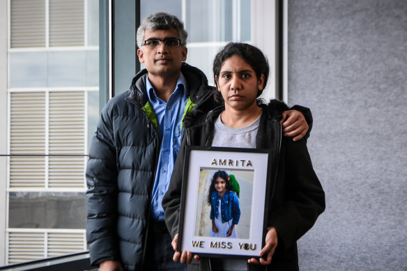 Chandra Lanka (left) and Satya Tarapureddi’s daughter Amrita died in hospital last year.