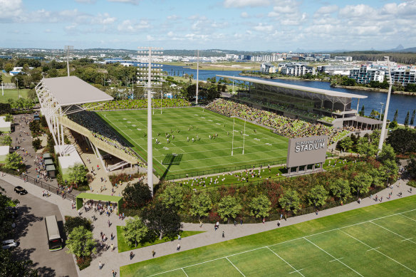 An artist impression of the Sunshine Coast Stadium, which will host preliminary round and quarter-final football matches.