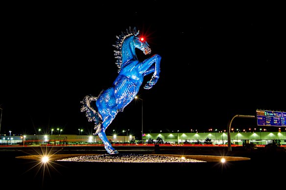 The 10-metre-tall Blue Mustang outside Denver Airport is universally known as Blucifer.